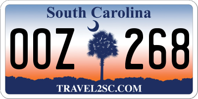 SC license plate OOZ268