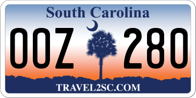 SC license plate OOZ280