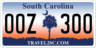 SC license plate OOZ300