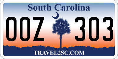 SC license plate OOZ303