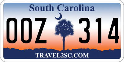 SC license plate OOZ314