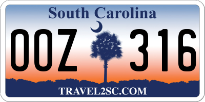 SC license plate OOZ316