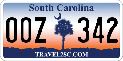 SC license plate OOZ342