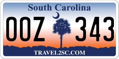 SC license plate OOZ343