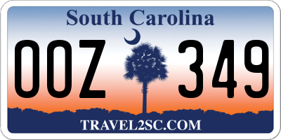 SC license plate OOZ349