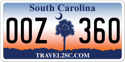 SC license plate OOZ360