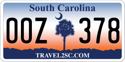 SC license plate OOZ378