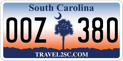 SC license plate OOZ380