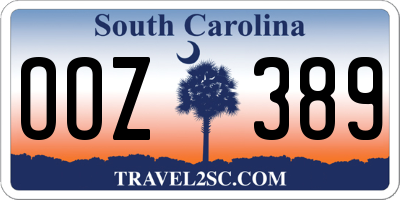 SC license plate OOZ389