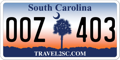 SC license plate OOZ403