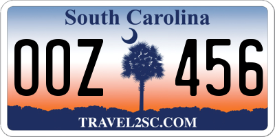 SC license plate OOZ456