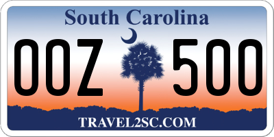 SC license plate OOZ500