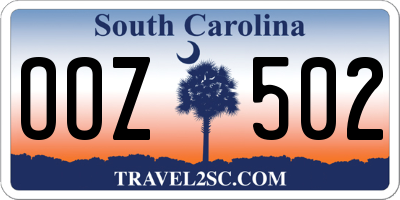 SC license plate OOZ502