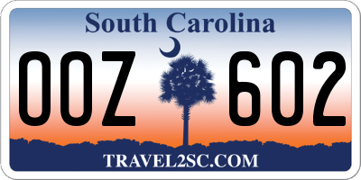 SC license plate OOZ602