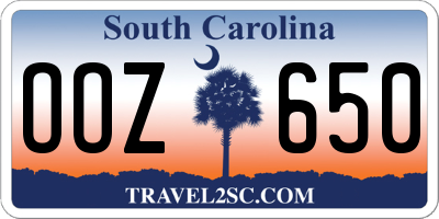 SC license plate OOZ650