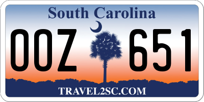 SC license plate OOZ651