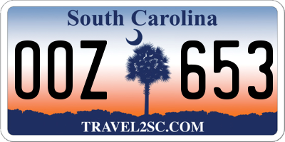 SC license plate OOZ653