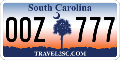 SC license plate OOZ777