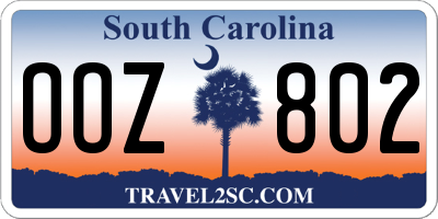 SC license plate OOZ802