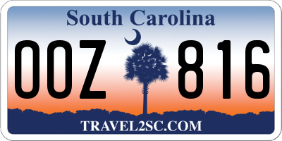 SC license plate OOZ816
