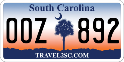 SC license plate OOZ892