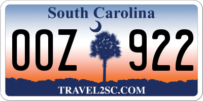 SC license plate OOZ922