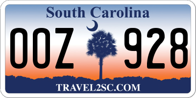 SC license plate OOZ928