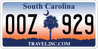 SC license plate OOZ929