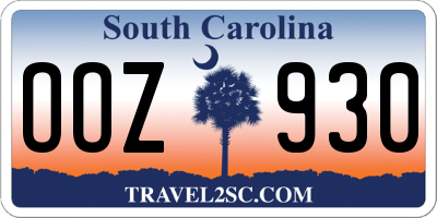 SC license plate OOZ930