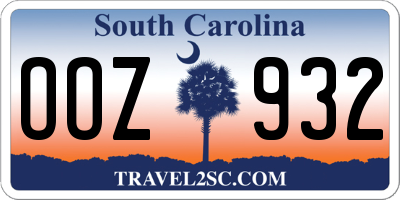 SC license plate OOZ932