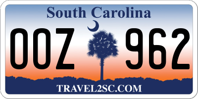 SC license plate OOZ962