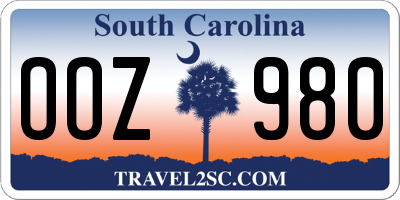 SC license plate OOZ980