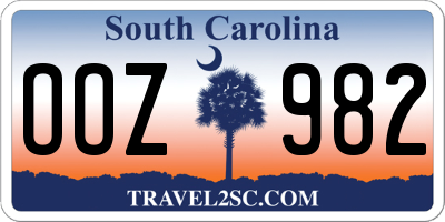 SC license plate OOZ982