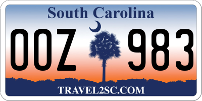 SC license plate OOZ983