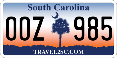 SC license plate OOZ985