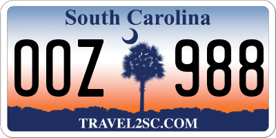 SC license plate OOZ988