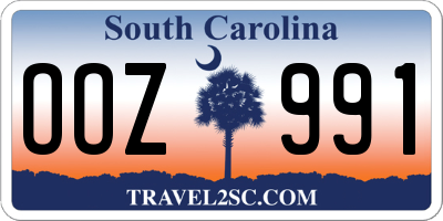 SC license plate OOZ991