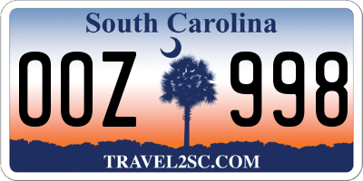 SC license plate OOZ998