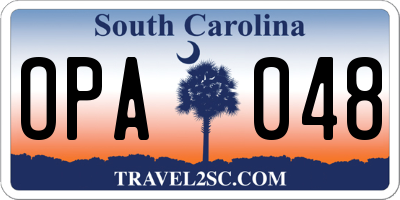 SC license plate OPA048