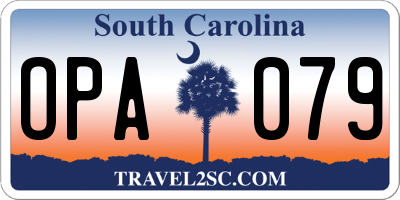 SC license plate OPA079