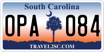 SC license plate OPA084