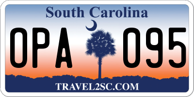 SC license plate OPA095