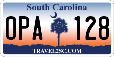 SC license plate OPA128