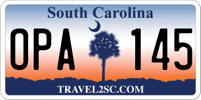 SC license plate OPA145
