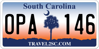 SC license plate OPA146
