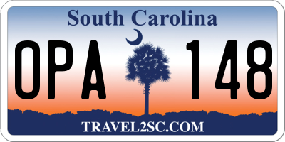 SC license plate OPA148