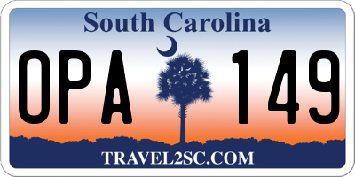 SC license plate OPA149