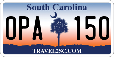 SC license plate OPA150