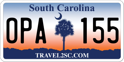 SC license plate OPA155