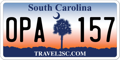 SC license plate OPA157